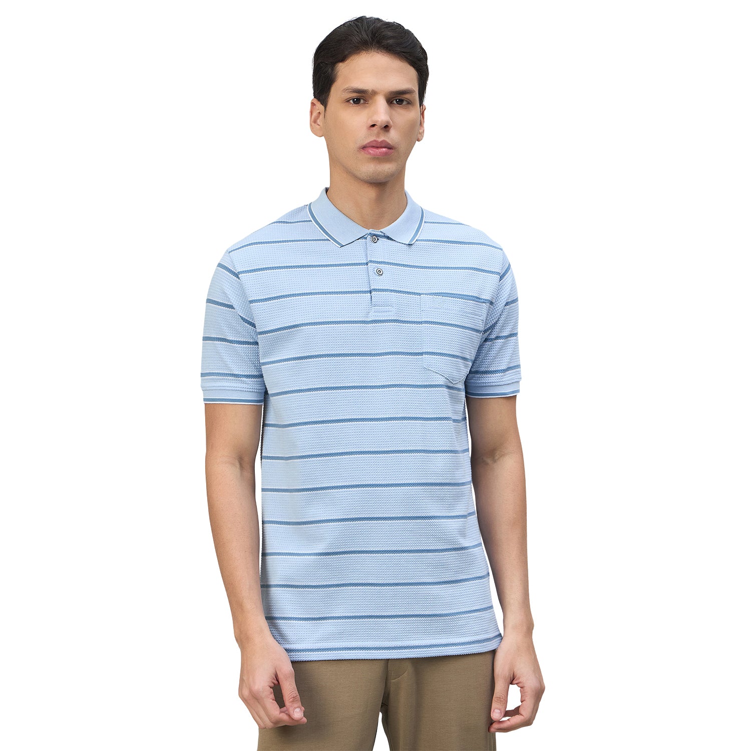 Duke Urban Men Striped Half Sleeve Regular Polo Tshirt (LF7644)