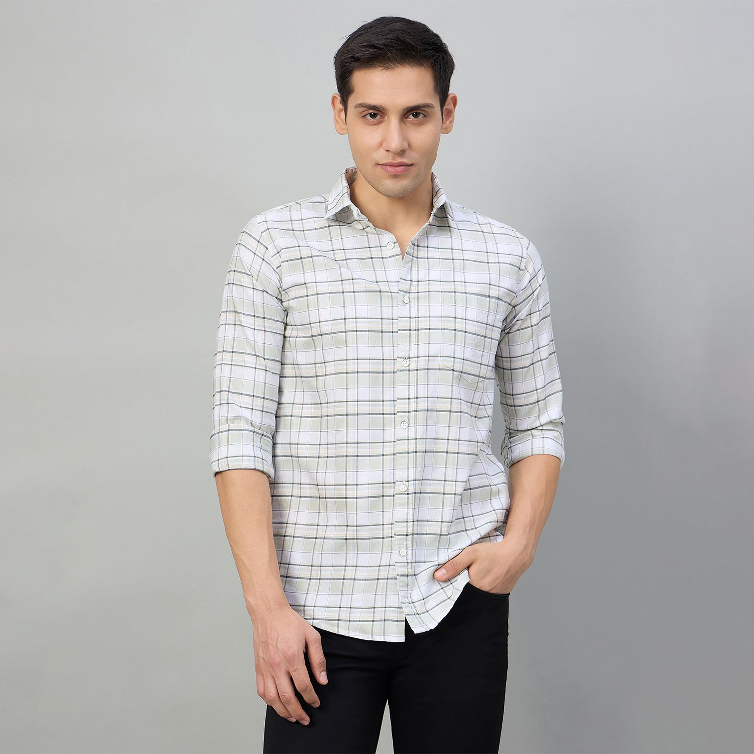Duke Men Slim Fit Full Sleeve Oxford Cotton Shirt (SDO5CKDB)