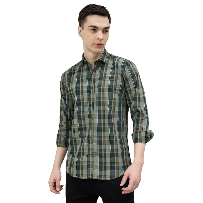 Duke Urban Men Checkered Full Sleeve Spread Collar Slim Shirt (SDO9CKS)
