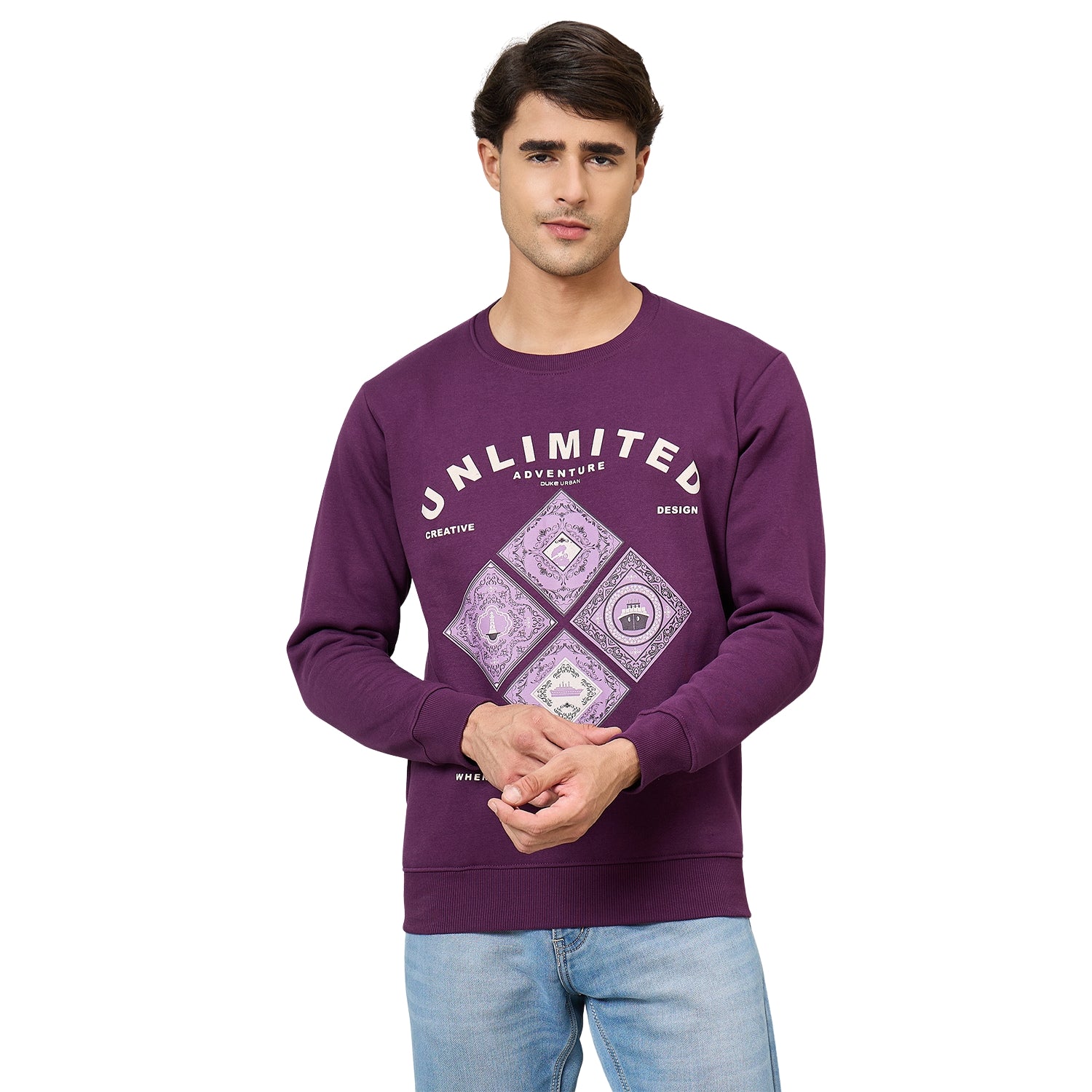 Duke Urban Men Round Neck Regular Sweatshirt (LF6345)
