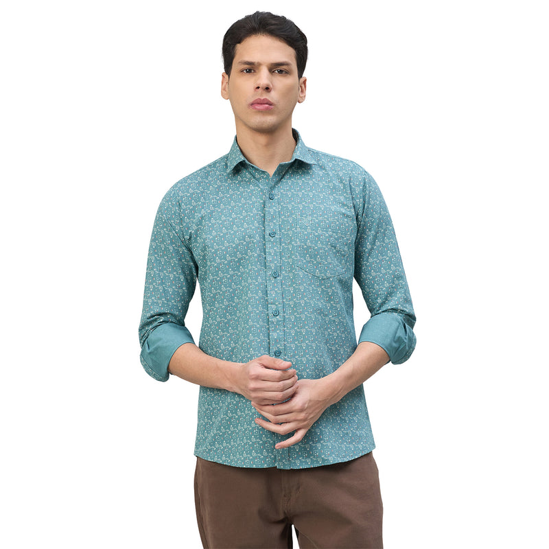 Duke Urban Men Printed Pure Cotton Slim Fit Casual Full Sleeve Shirt (SDO8PRBE)