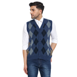 Duke Stardust Men Sleeveless V Neck Cardigan (SDS2166B)