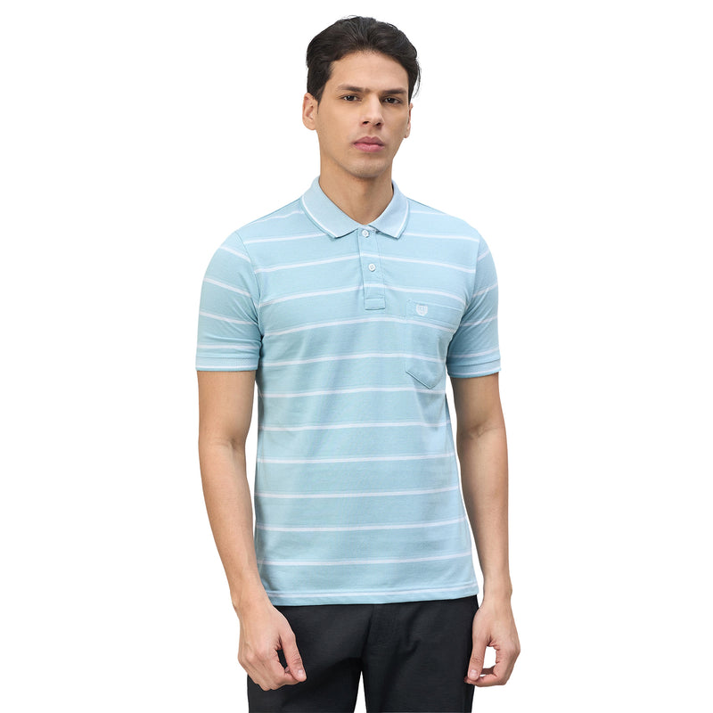 Duke Urban Men Striped Half Sleeve Regular Polo Tshirt (LF7573)