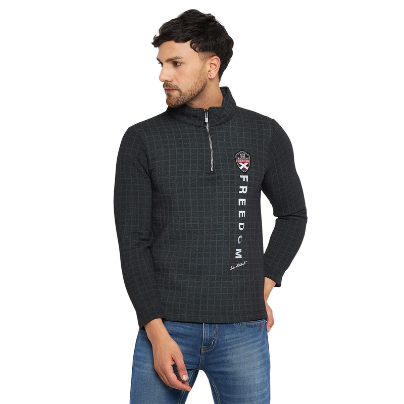 Duke Urban Men Half Zip Full Sleeve Cotton T-shirt (LF3930)