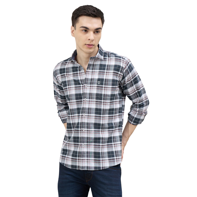 Duke Urban Men Checkered Full Sleeve Spread Collar Slim Shirt (SDO8CKBI)