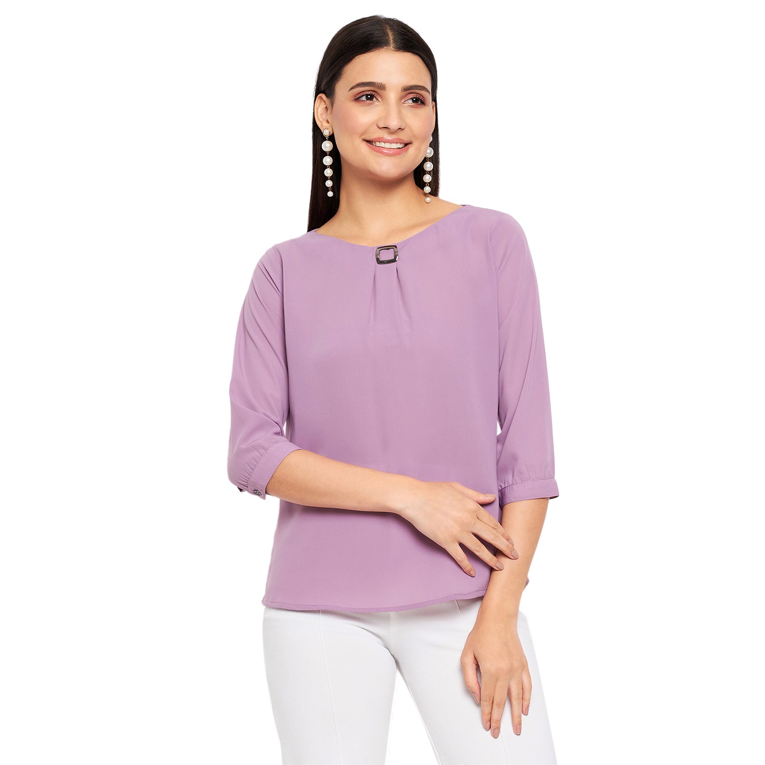 Duke Urban Women Round Neck 3/4th Sleeve Solid Top (SDX3272)