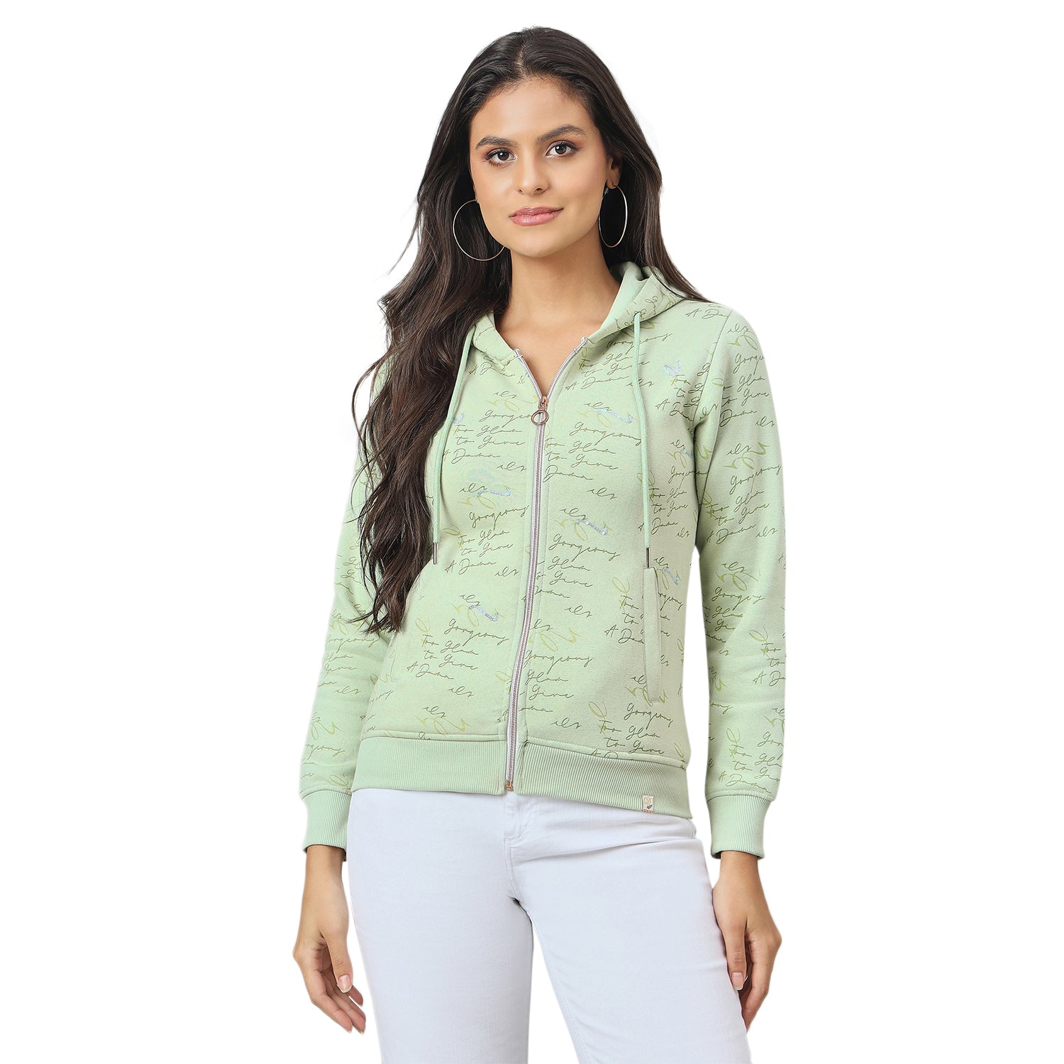 Duke Urban Women Smart fit Hooded Full Zip Sweatshirt (LFX966)