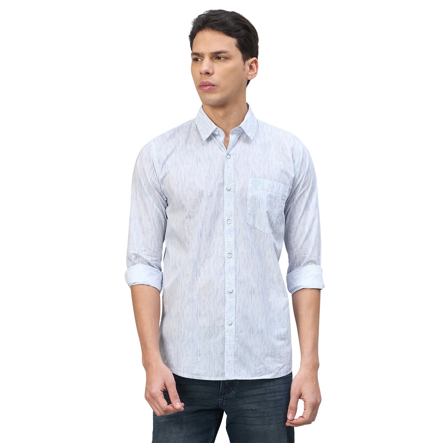 Duke Urban Men Self Design Pure Cotton Slim Fit Casual Full Sleeve Shirt (SDO6PRIK)