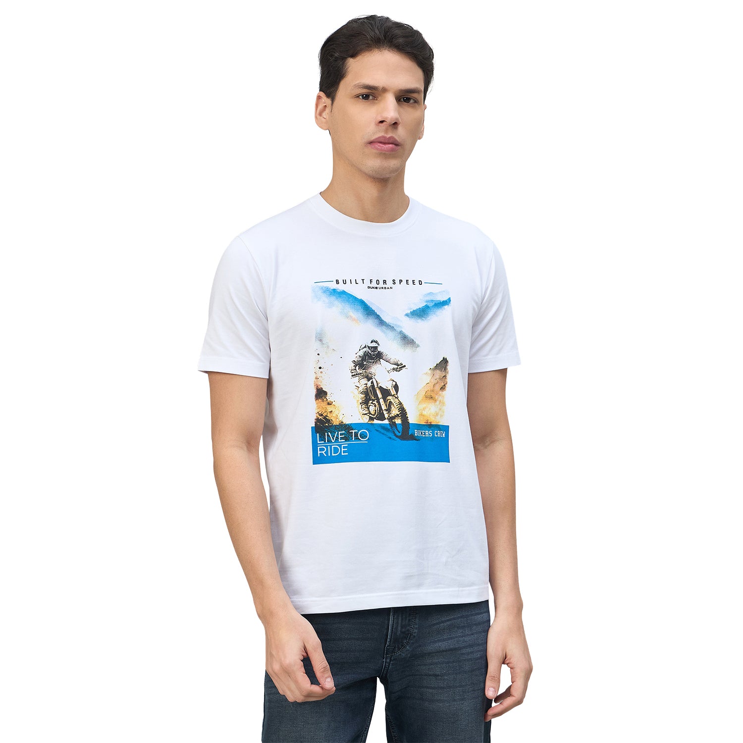 Duke Urban Men Graphic Print Half Sleeve Round Neck Casual Tshirt (LF7543)