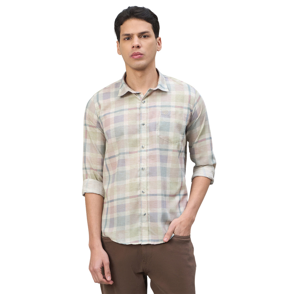 Duke Urban Men Checkered Pure Cotton Slim Fit Casual Full Sleeve Shirt (SDO7PRCN)