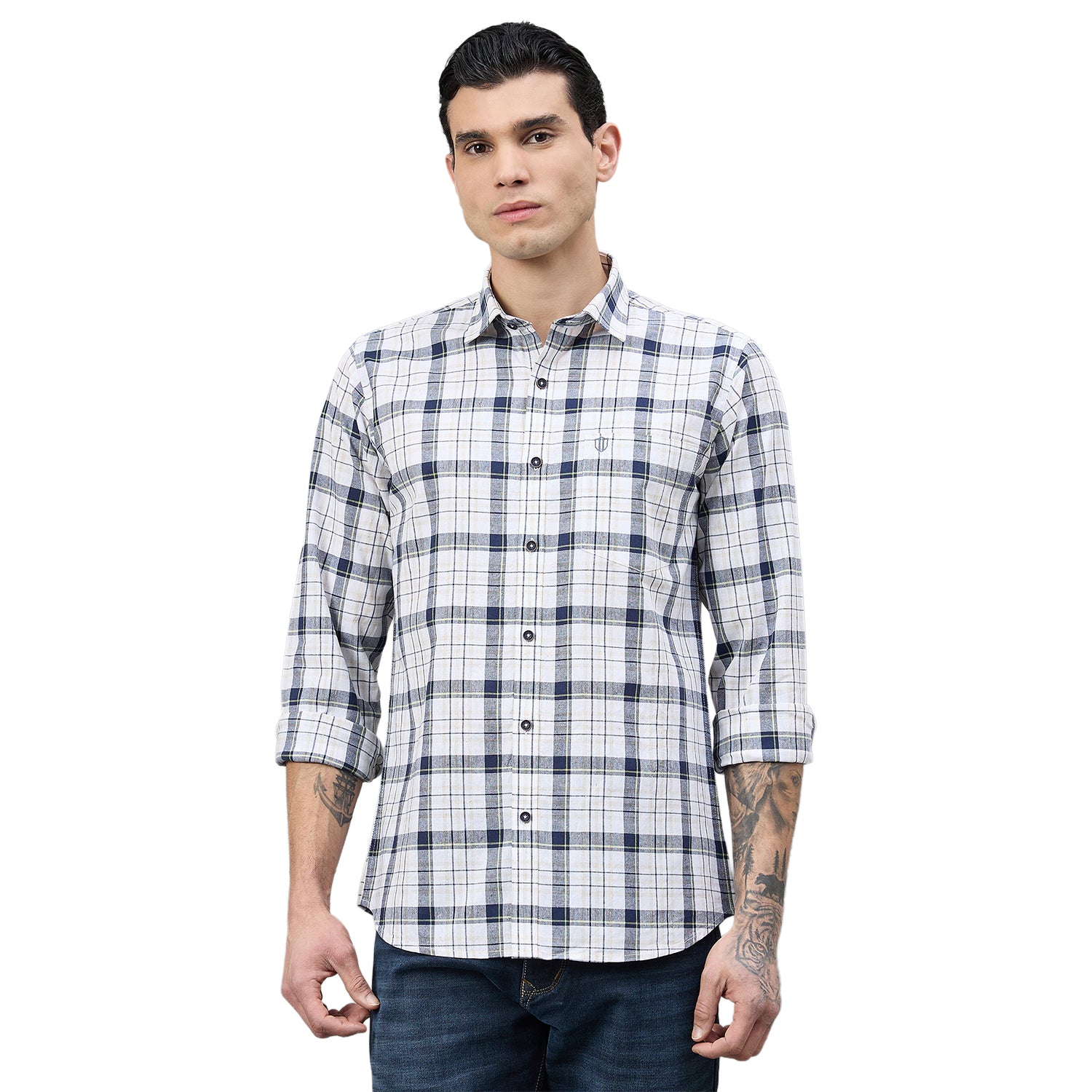 Duke Urban Men Checkered Full Sleeve Spread Collar Regular Shirt (SDO9CKAH)