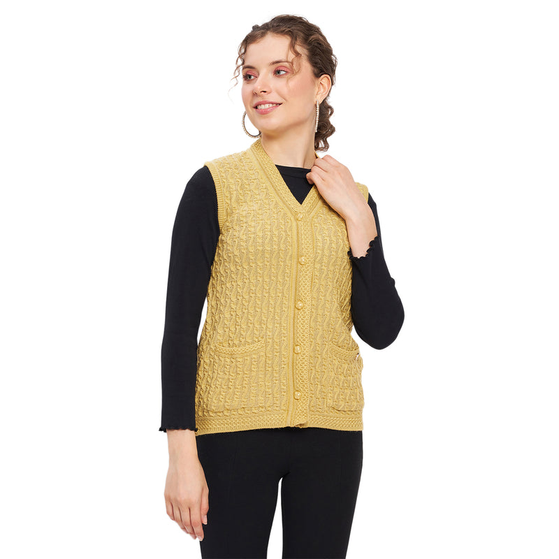 Duke Urban Women Sleeveless Self Design Cardigan (LQS9785)