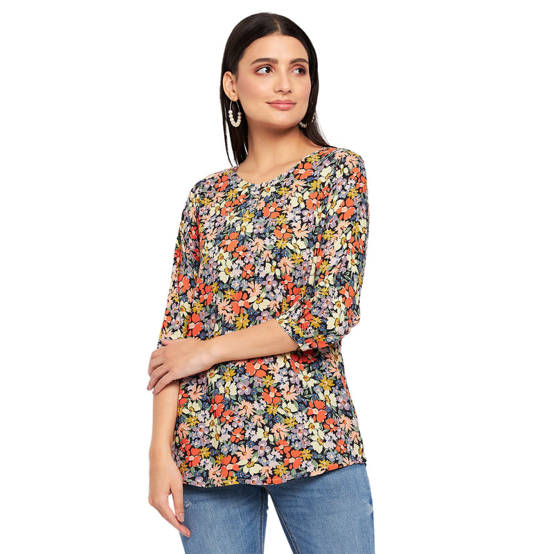 Duke Stardust Women Round Neck 3/4th Sleeve Printed Top (SDX3277)