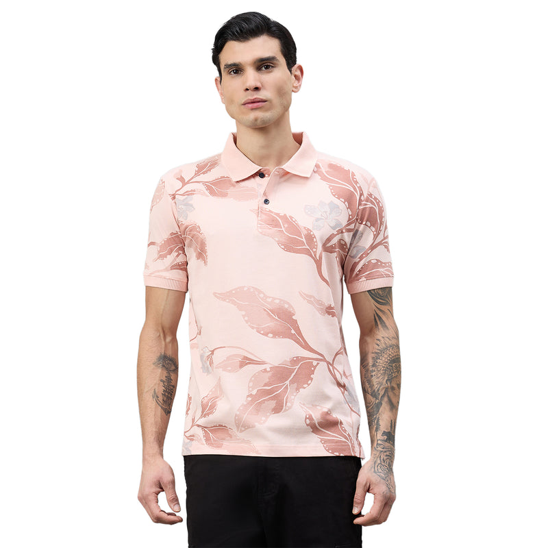 Duke Urban Men Half Sleeve Floral Print Regular T-Shirt (LF7574)