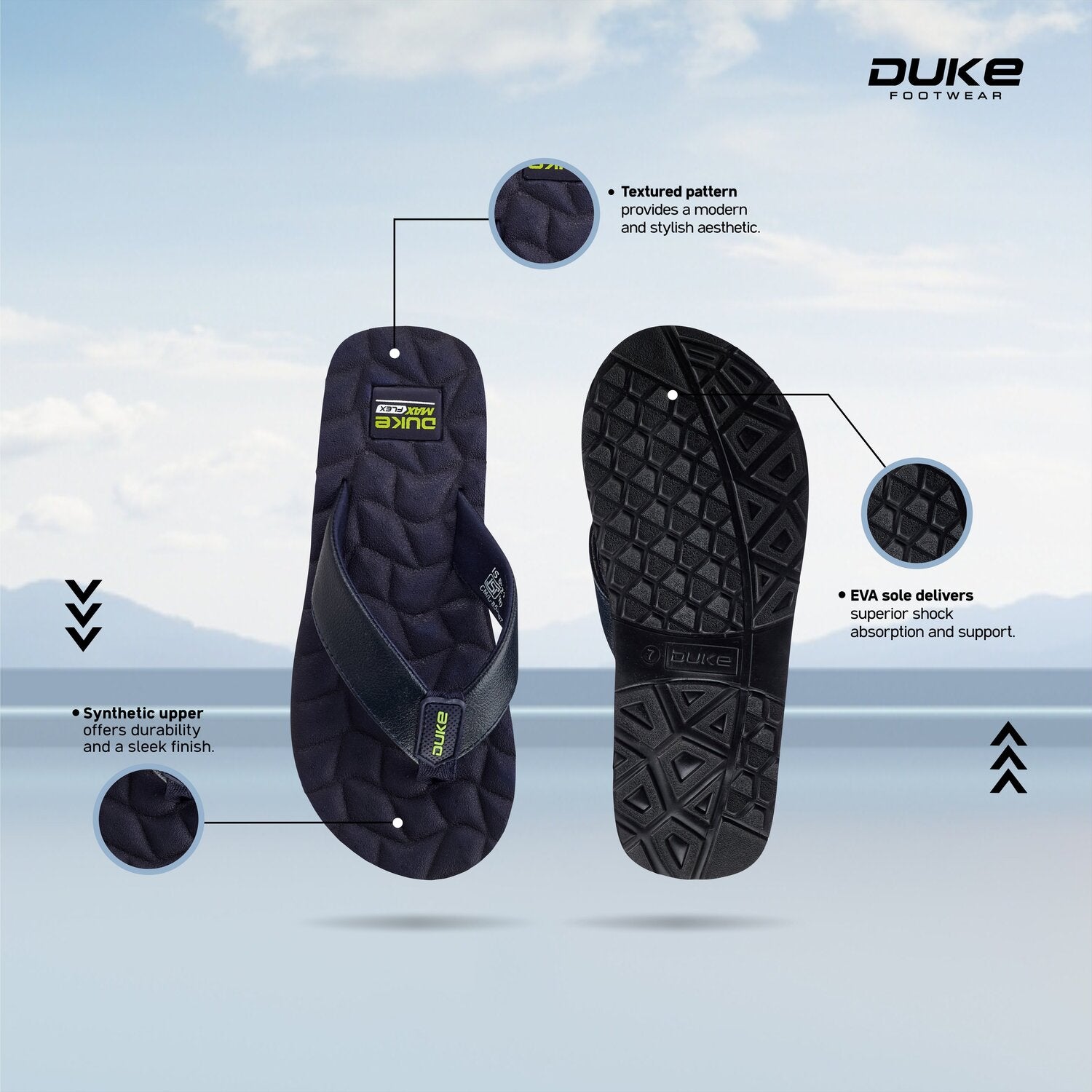 Duke Mens Rocksole Flip-Flops (FWC6199)