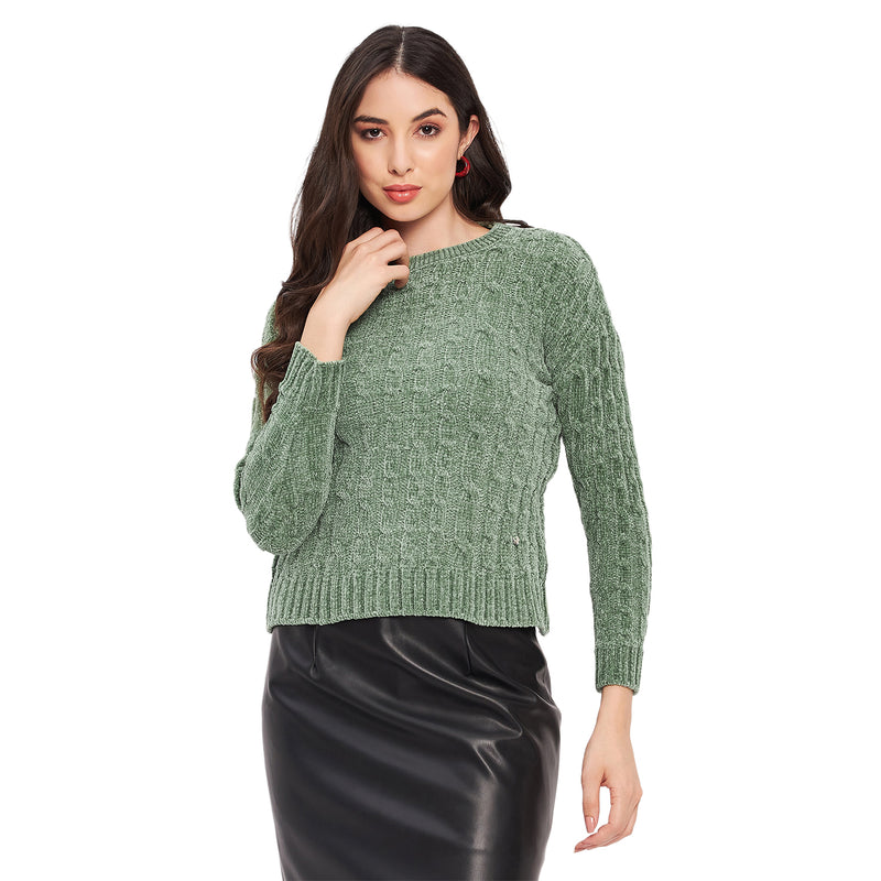 Duke Urban Women Full Sleeve Self Design Sweater (LQS9777)