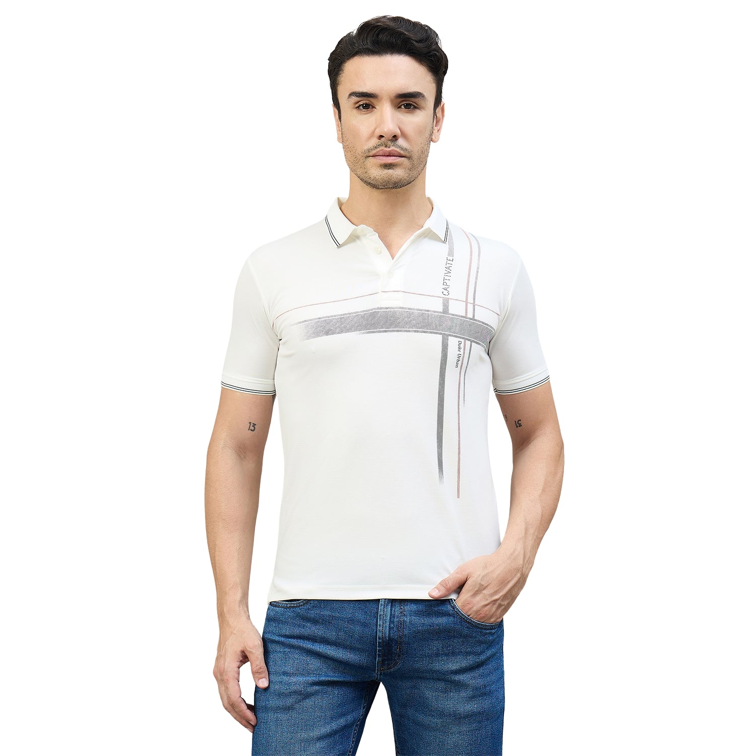 Duke Urban Men Half Sleeve Cotton Smart Fit Casual T-shirt (LF7932)