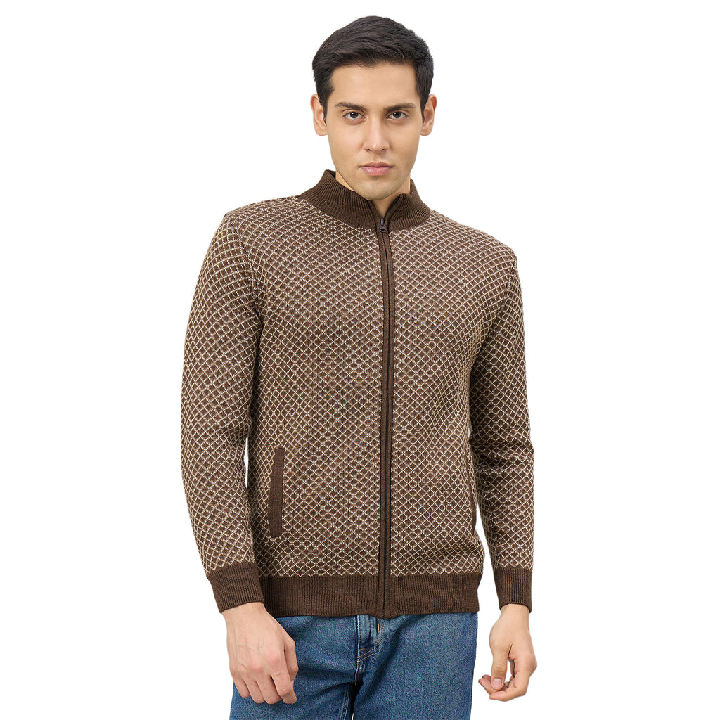 Duke Men Full Sleeve Full Zip Regular Sweater (SDS2393)