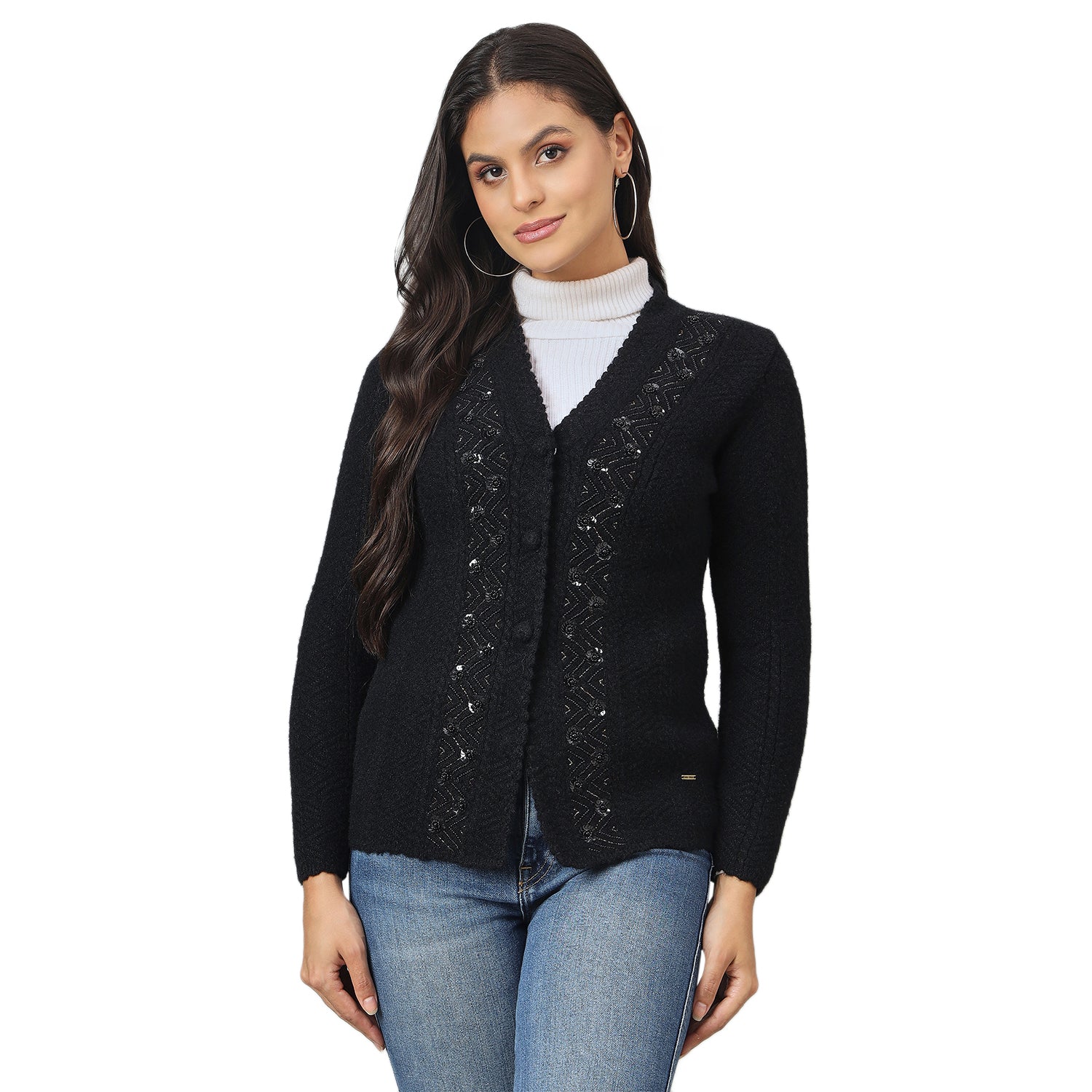 Duke Urban Women Front Open Regular Sweater (SDS1282)