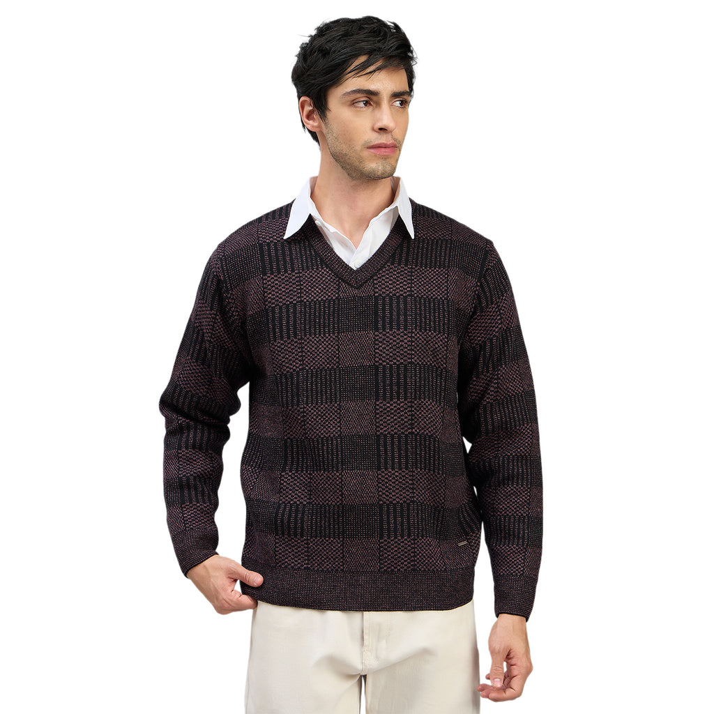 Duke Men Full Sleeve V Neck Regular Sweater (SDS2308)