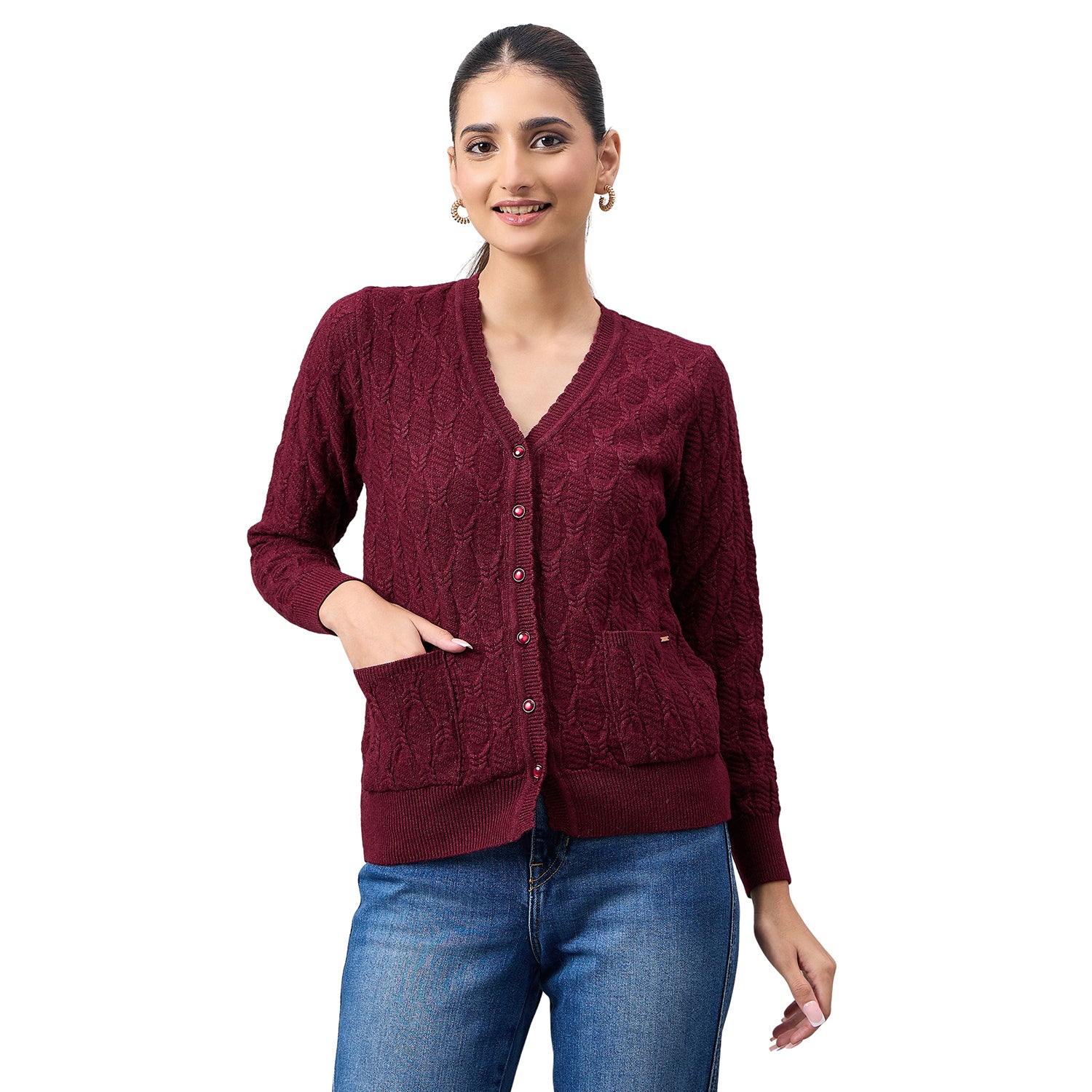 Duke Urban Women Full Sleeve Front Open Regular Cardigan (SDS1291)