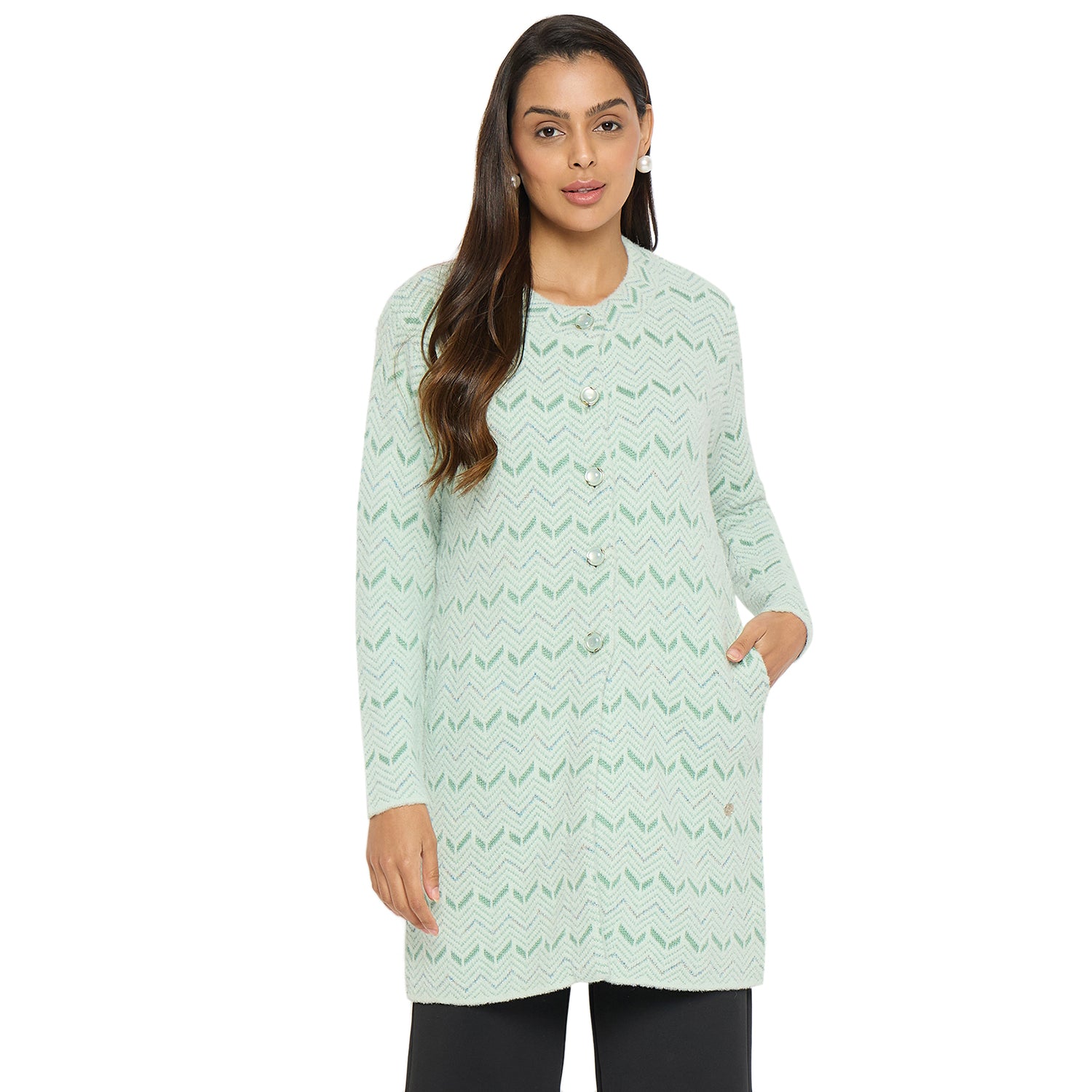 Duke Urban Women Full Sleeve Round Neck Long Coat (SDS1209)