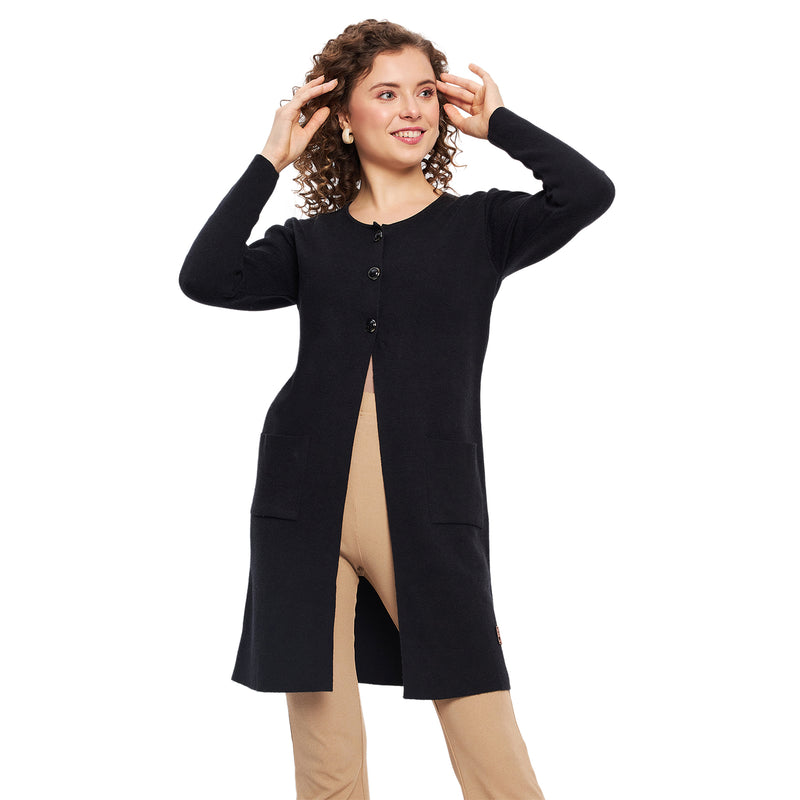 Duke Urban Women Full Sleeve Solid Cardigan (LQS9759)