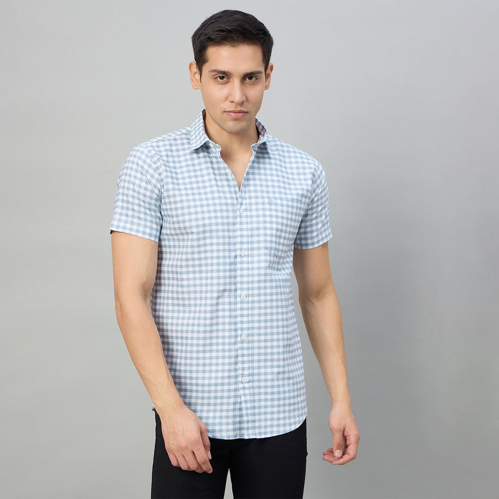 Duke Men Slim Fit Half Sleeve Oxford Cotton Shirt (SDO1CKJ)