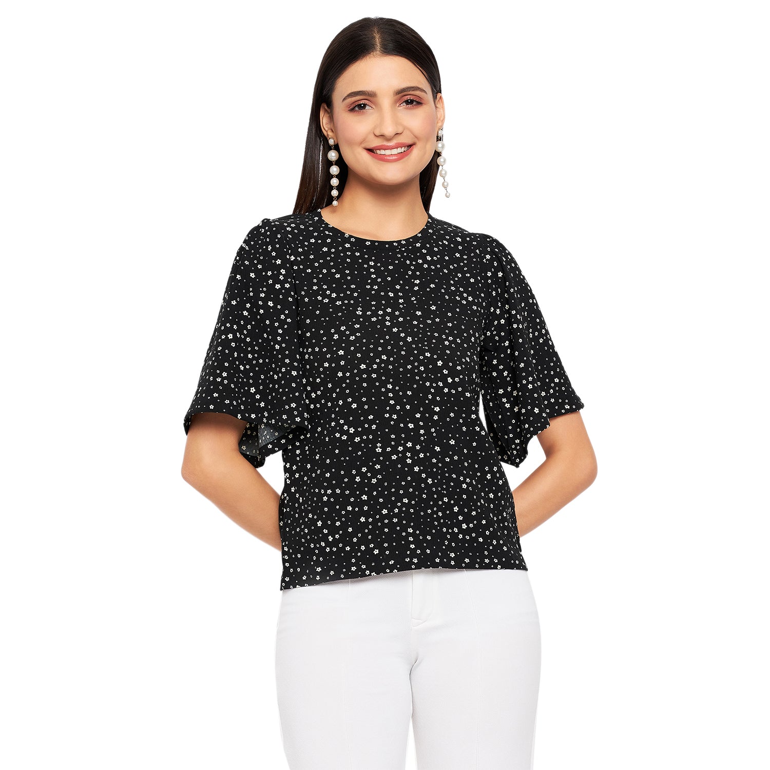 Duke Stardust Women Round Neck Half Sleeve Printed Top (SDX3268)