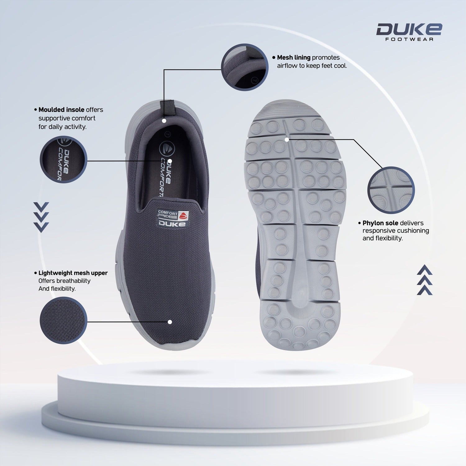 Duke Mens Comfystep Slip-On Shoes (FWOL2169)