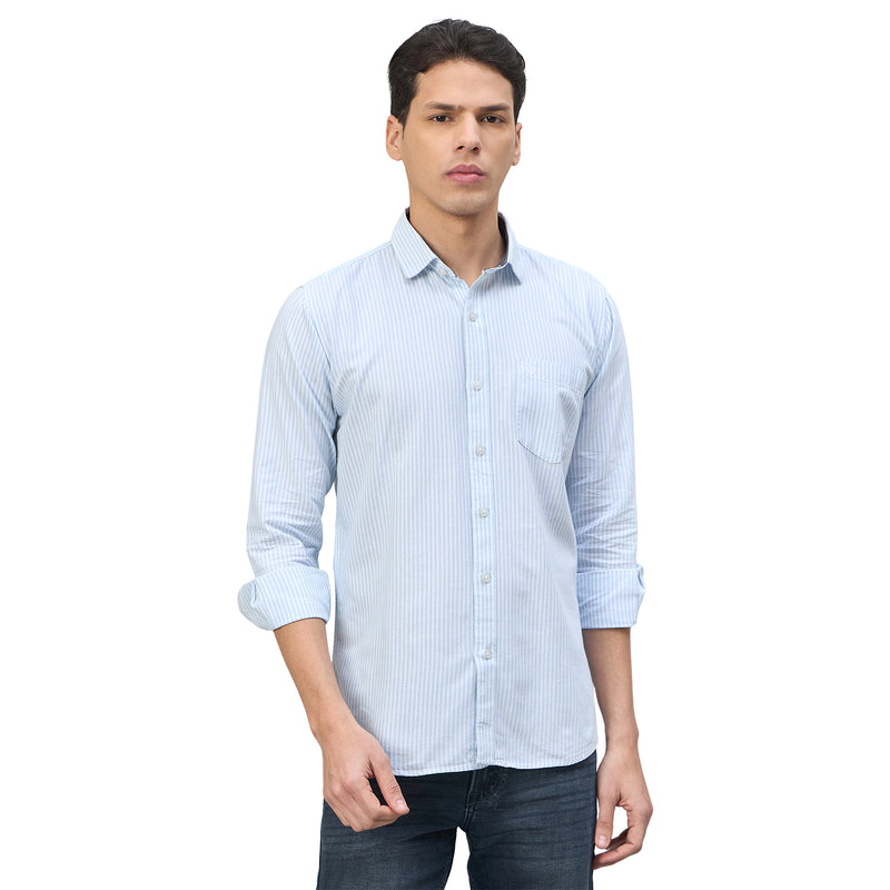 Duke Urban Men Striped Pure Cotton Slim Fit Casual Full Sleeve Shirt (SDO8STON)
