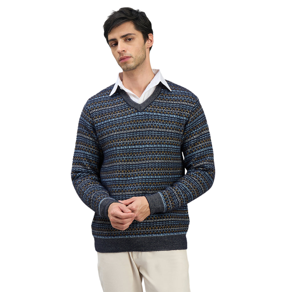 Duke Men Full Sleeve V Neck Regular Sweater (SDS2311)