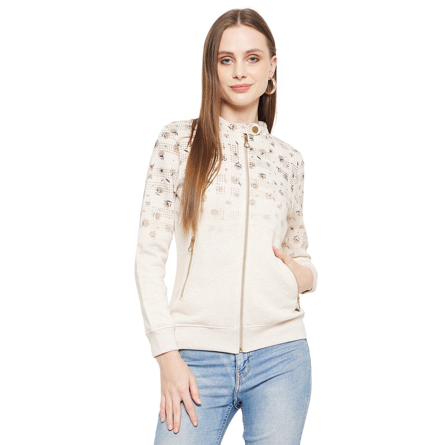Duke Urban Women Round Neck Zipper Sweatshirt (LFX830)