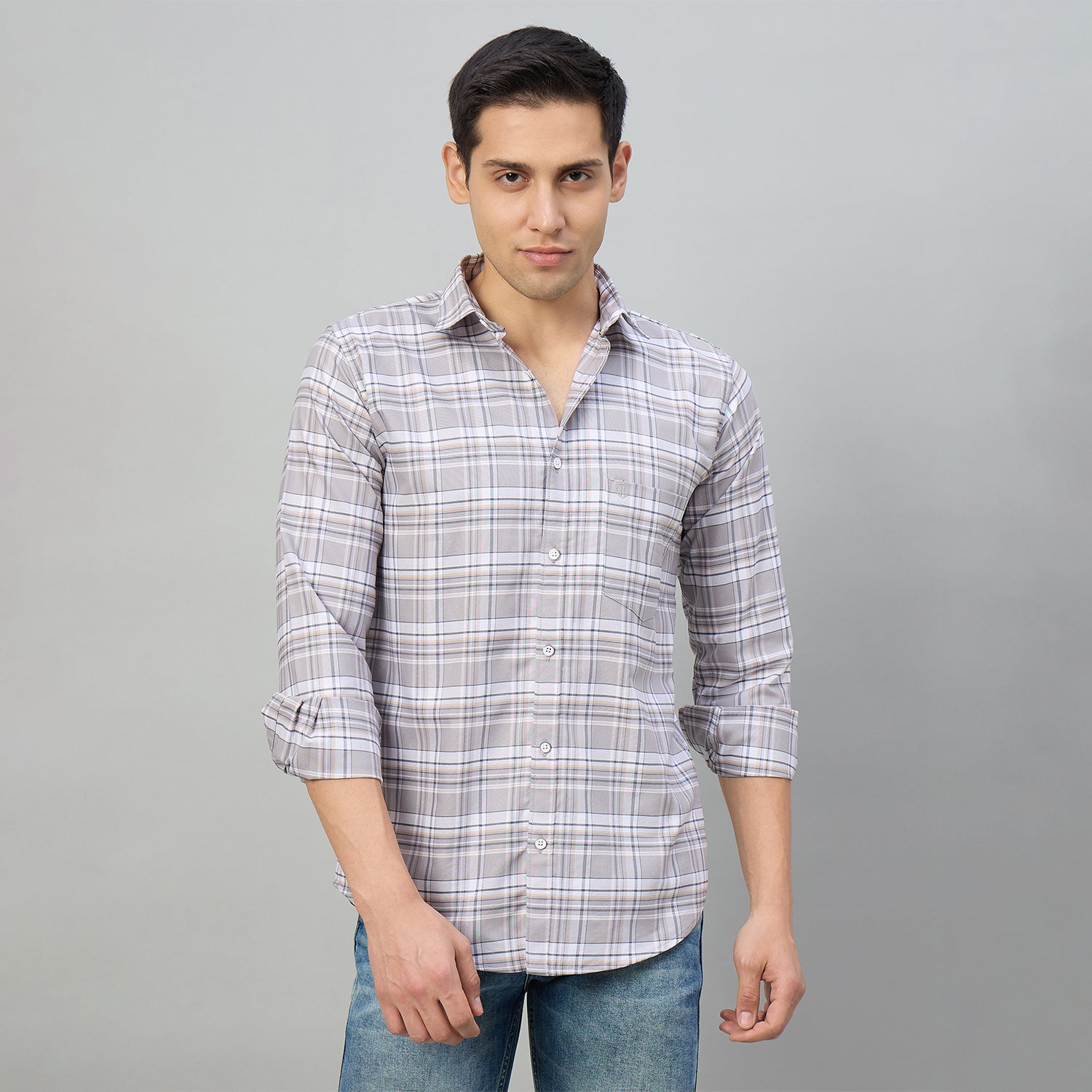 Duke Men Slim Fit Full Sleeve Oxford Cotton Shirt (SDO5CKCY)
