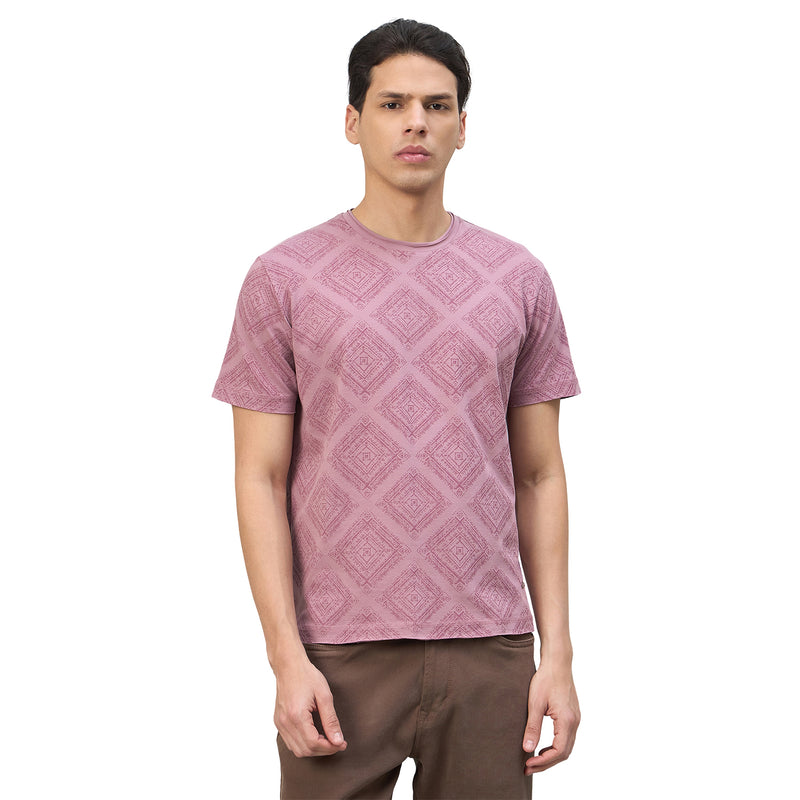 Duke Urban Men Geometric Print Half Sleeve Round Neck Casual Tshirt (LF7578)