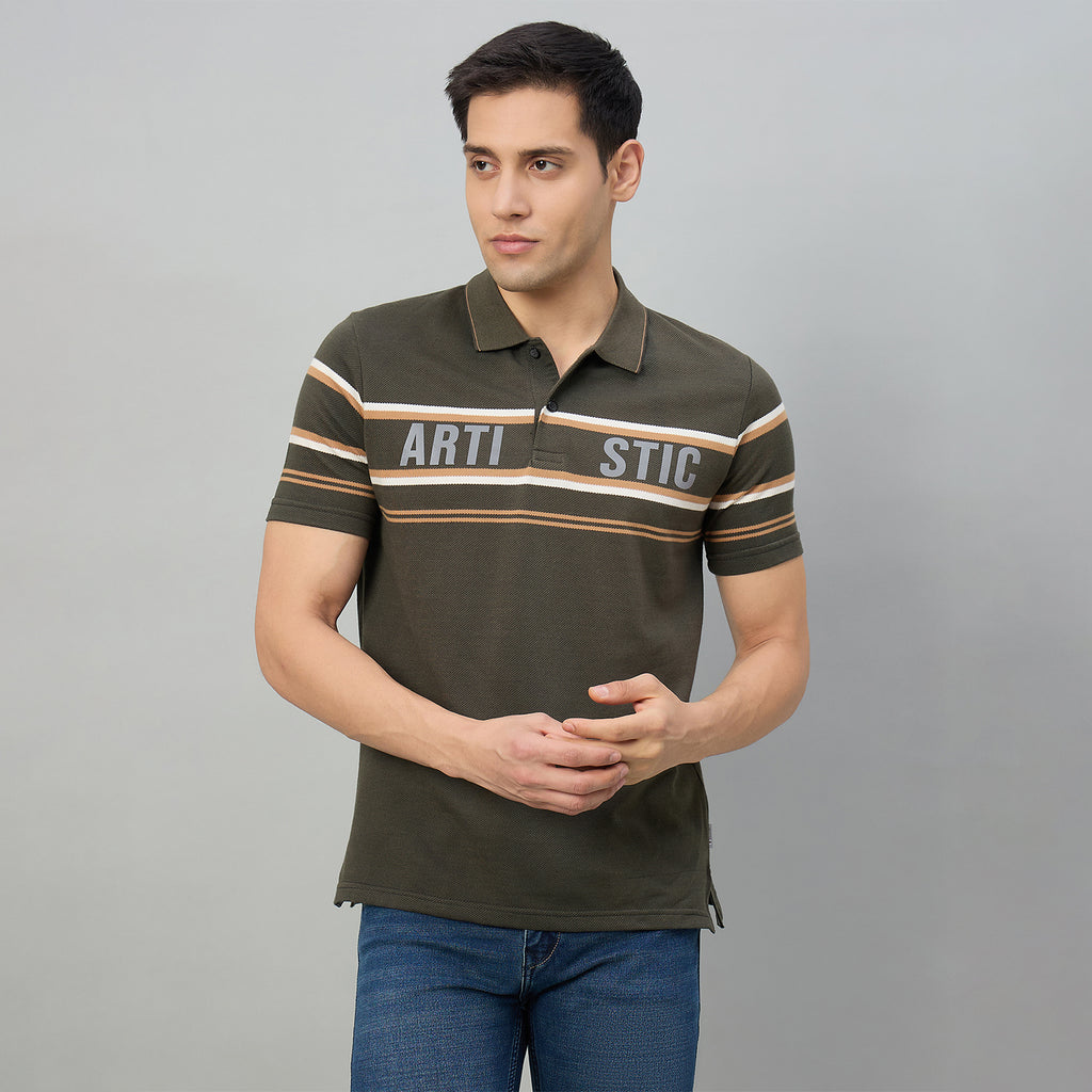 Duke Men Half Sleeve Cotton Regualr Fit Casual T-shirt (LF7637)