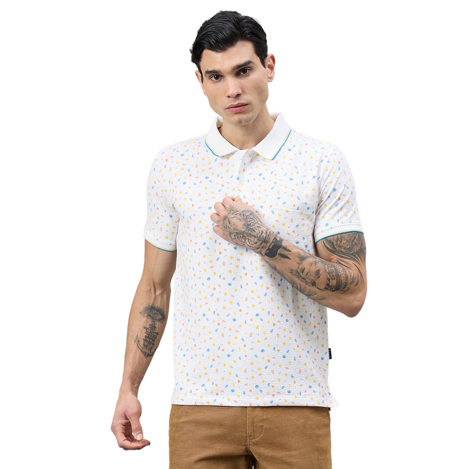 Duke Urban Men Half Sleeve Printed Slim fit Polo T-Shirt (LF7579)