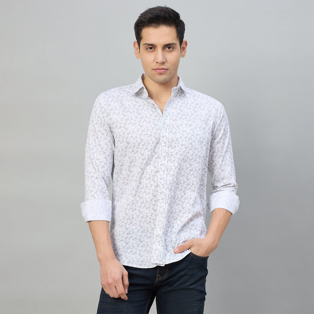 Duke Men Slim Fit Full Sleeve Short Style Cotton Shirt (SDO8PRBN)