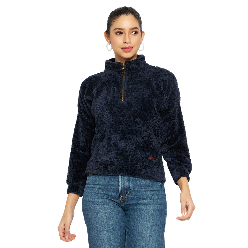 Duke Urban Women Full Sleeve Half Zip Sweatshirt (LFX950)
