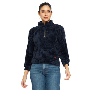 Duke Stardust Women Full Sleeve Half Zip Sweatshirt (LFX950)