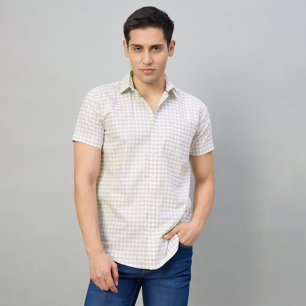 Duke Men Slim Fit Half Sleeve Oxford Cotton Shirt (SDO1CKJ)