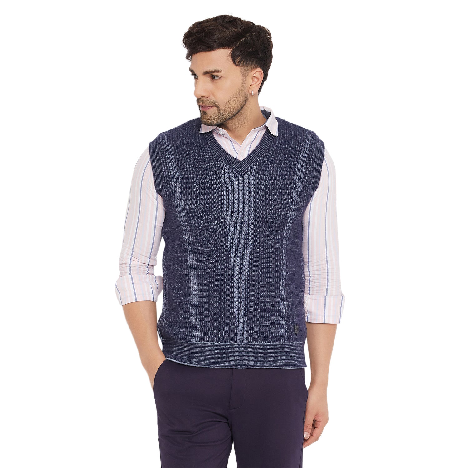 Duke Urban Men Sleeveless V-Neck Reversible Sweater (SDS2171)