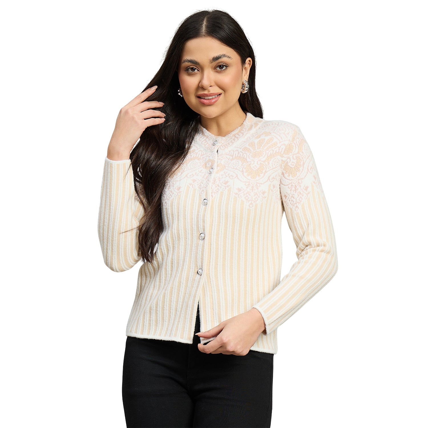 Duke Urban Women Full Sleeve Front Open Slim Fit Sweater (SDS1450)