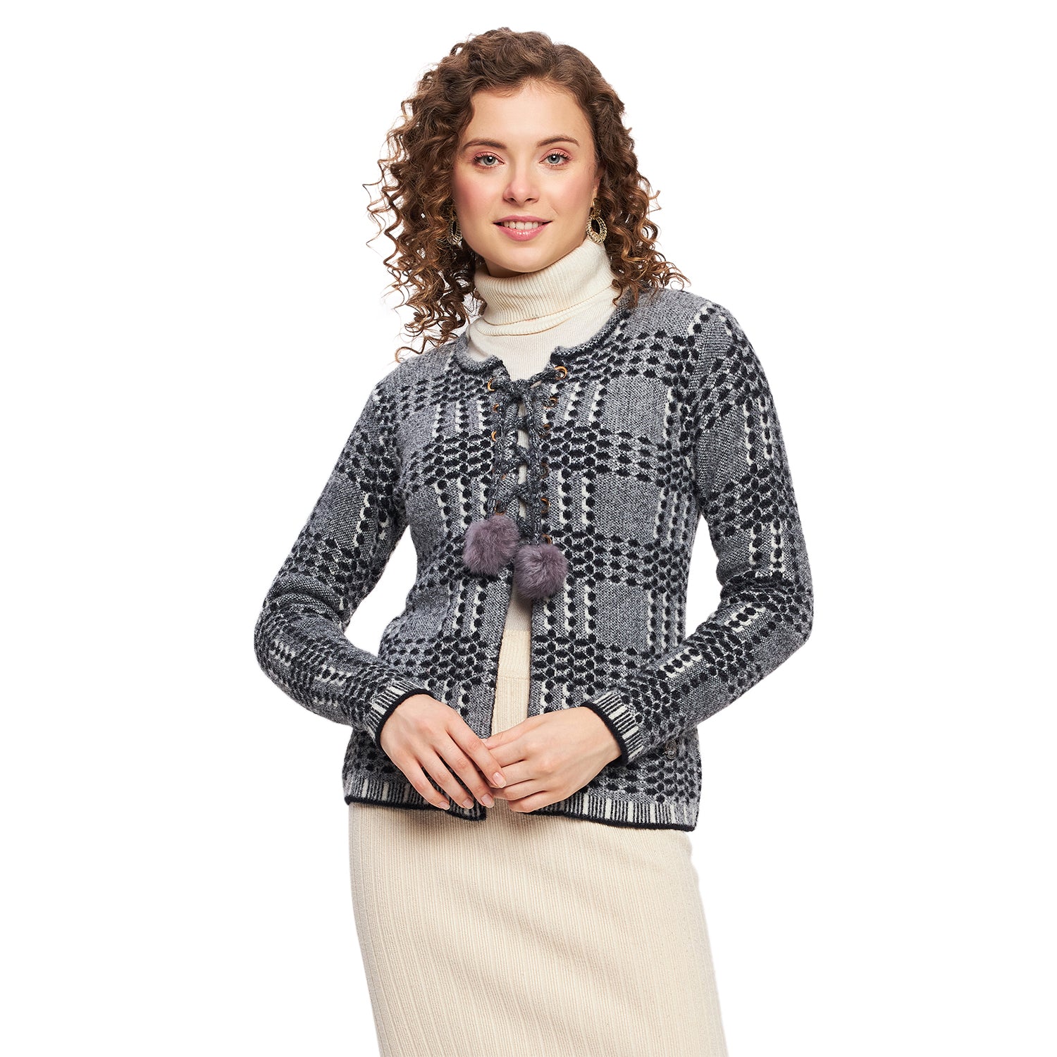 Duke Urban Women Full Sleeve Self Design Cardigan (SDS1047)