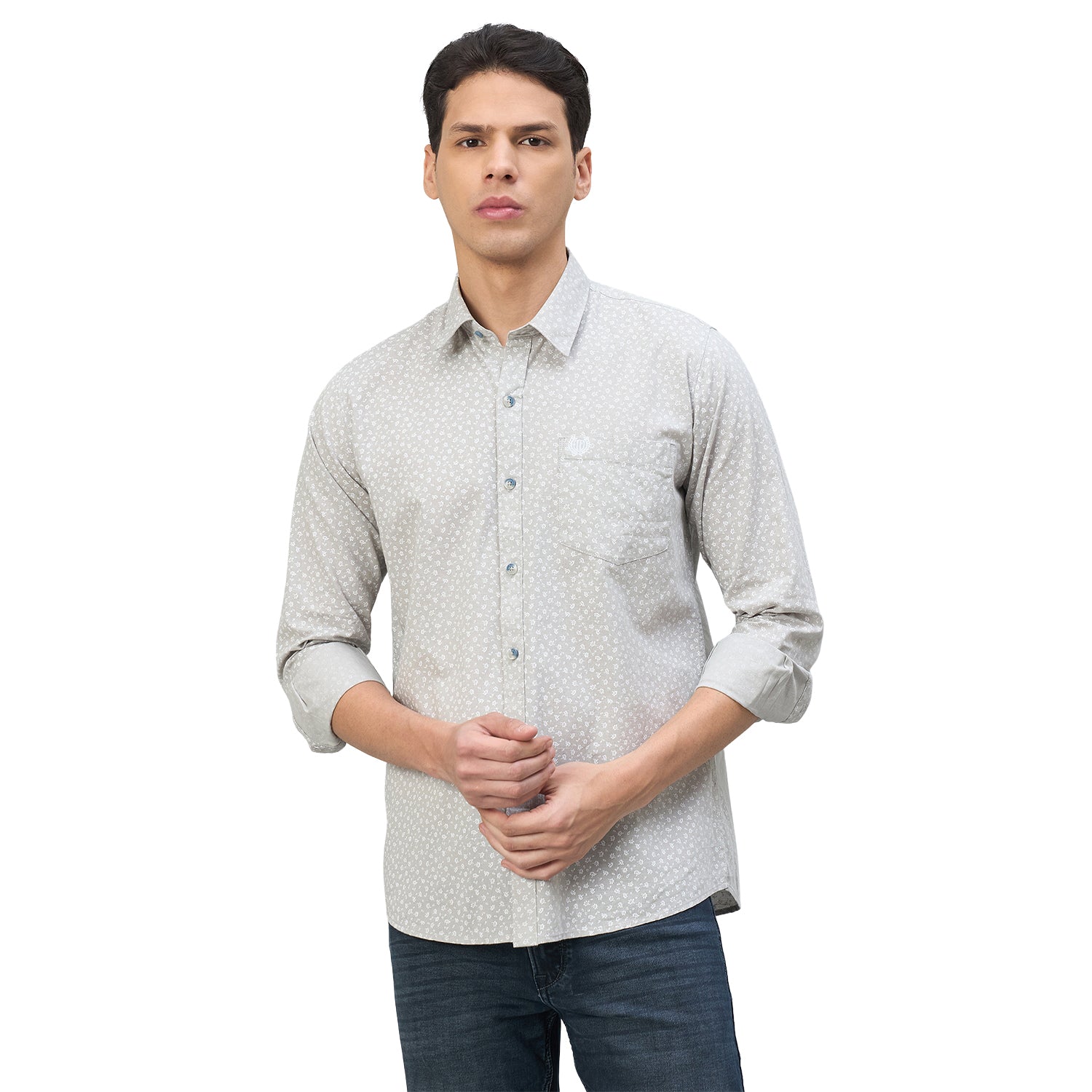 Duke Urban Men Floral Print Pure Cotton Slim Fit Casual Full Sleeve Shirt (SDO6PRIH)