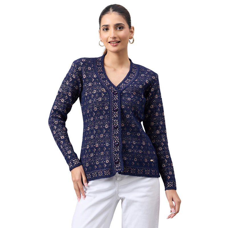 Duke Urban Women Full Sleeve Front Open Regular Cardigan (SDS1348)