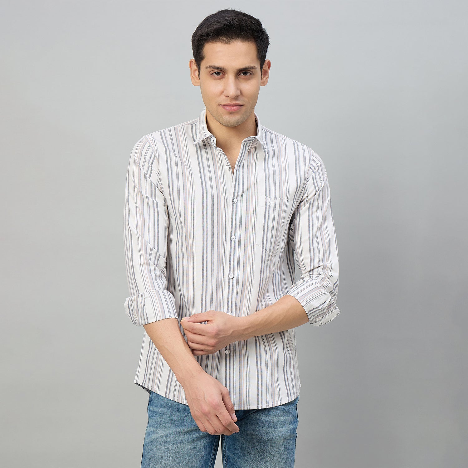 Duke Men Slim Fit Full Sleeve Oxford Cotton Shirt (SDO6STC)