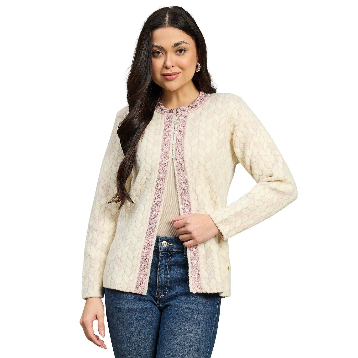 Duke Urban Women Full Sleeve Front Open Regular Fit Sweater (SDS1274)