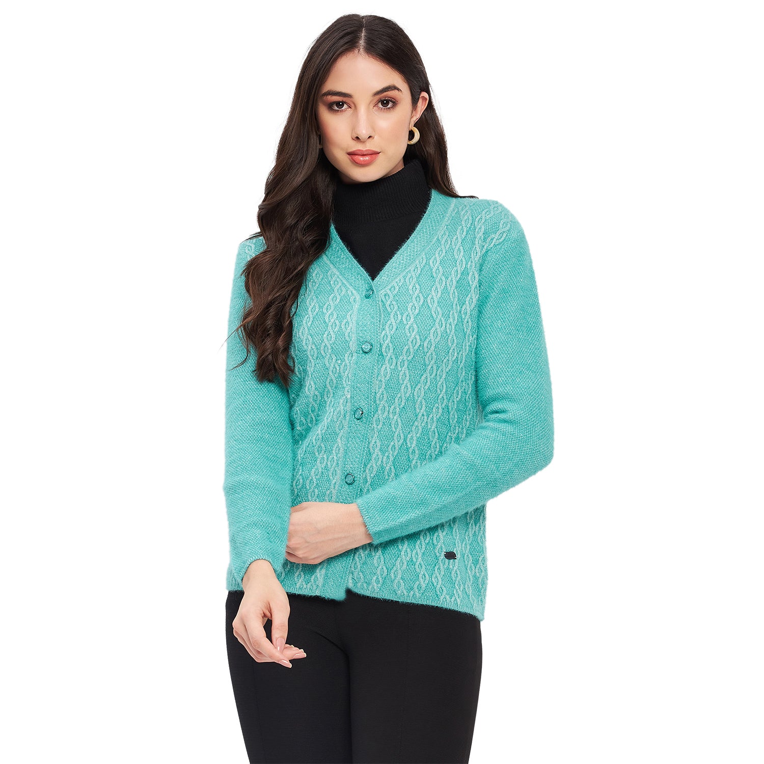 Duke Urban Women Full Sleeve Self Design Cardigan (LQS9725)