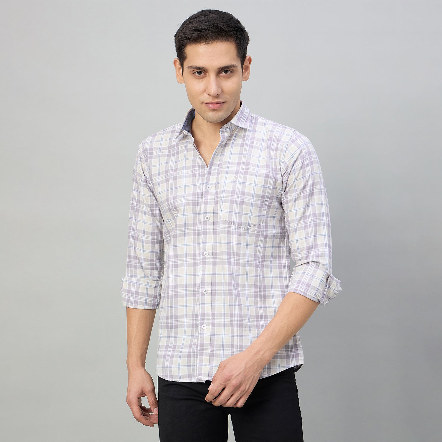 Duke Men Slim Fit Full Sleeve Short Style Cotton Shirt (SDO8CKBP)